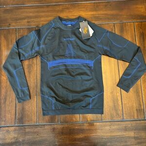 NWT Nooyme Sports Collection Black and Blue Long Sleeve Thermal Base Layer M